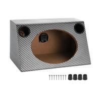 sourcing map 6 x 9 Inch Ported Wooden Speaker Enclosure, Black White Single Vented Subwoofer Boxes Car Audio Truck Speaker Box for DIY Home Vehicle Audio Custom Sound Supplies