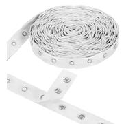 sourcing map 6 Yards Metal Snap Tape for Sewing Snap Buttons for Clothes, Metal Button Tape Ribbon for Clothes, Cotton Snap Trim Fastener for DIY Crafts, 0.78" Width,White