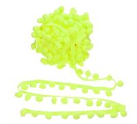 sourcing map 6 Yards Pom Trim Ribbon, 1" Wide Fluorescent Yellow Pom Ball Fringe Trim Sewing Fringe Fabric Ribbon for DIY Crafts Curtain Clothes Pillow Home Decoration, 13mm