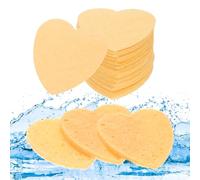 sourcing map 60 Count Compressed Facial Sponges Heart-Shaped Face Cleansing Sponges Pads for Daily Skincare Routines At home, Kitchen, Travel, Orange