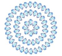sourcing map 60 Pcs 3D Teardrop Rhinestones Diamond Nail Charm Crystal Pointback K9 Glass Rhinestones Crystal Gems for Jewelry Making, Craft, 8x12mm, AB Blue