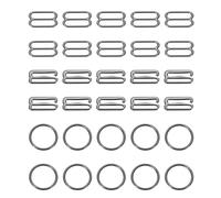 sourcing map 60 Pcs 6mm Bra Strap Hooks, Alloy Adjustment Slide Bra Strap Clips, Bathing Suit Clasp, Bra Hooks Replacement, Sewing Clips Hooks Eye for Underwear, Black
