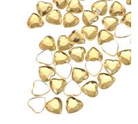 sourcing map 60 Pcs Acrylic Heart Rhinestone 8mm Flat Back Plastic Gems Jewelry Stickers for Craft Bead Face Painting Costume Jewelry Making, Light Brown