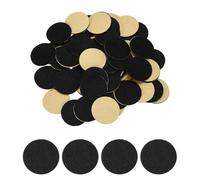 sourcing map 60 Pcs Adhesive Felt Circles, 35mm Dia 0.8mm Thick Non-Woven Fabric Circles Round Felt Furniture Stickers Pre Cut Craft Pads for DIY Sewing Handcraft Furniture, Black