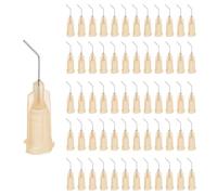 sourcing map 60 Pcs Blunt Tip Dispensing Needles, 26 Gauge Stainless Steel 45 Degrees Bent Dispensing Tips with Luer Lock 0.5" End Angled Blunt Dispenser Needle, Apricot