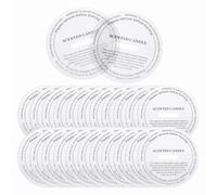 sourcing map 60 Pcs Candle Dust Covers, 5.5cm/2.2" Round Printed Translucent Candles Drip Protectors Lid Accessories Letter Pattern for Craft Fragrance Making Jars Boxes Packaging
