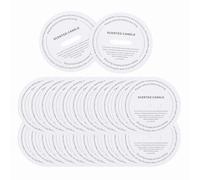 sourcing map 60 Pcs Candle Dust Covers, 5.5cm/2.2" Round Printed White Candles Drip Protectors Lid Accessories for Craft Fragrance Making Jars Boxes Packaging, White