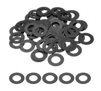 sourcing map 60 Pcs Flat Washer for Screws, Stainless Steel Washers 10mm ID x 20mm OD x 0.5mm Thick for Bolts, Factories Repair, Kitchens, Shops, and Outdoor Construction, Black