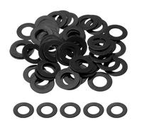 sourcing map 60 Pcs Flat Washer for Screws, Stainless Steel Washers 12mm ID x 24mm OD x 1mm Thick for Bolts, Factories Repair, Kitchens, Shops, and Outdoor Construction, Black