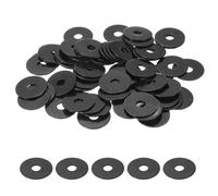 sourcing map 60 Pcs Flat Washer for Screws, Stainless Steel Washers 5mm ID x 20mm OD x 1mm Thick for Bolts, Factories Repair, Kitchens, Shops, and Outdoor Construction, Black