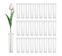 sourcing map 60 Pcs Floral Water Tubes, 3 Inch Clear Flower Water Tubes Floral Vials with Plastic Caps for Fresh Flowers Arrangement Decor Milkweed Cutting Florist Supplies, Clear