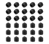sourcing map 60 Pcs M4x4mm Cone Point Set Screws, Carbon Steel Hex Socket Grub Screws for Bathroom Fixtures Repair Furniture DIY Project