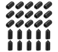 sourcing map 60 Pcs M4x8mm Cone Point Set Screws, Carbon Steel Hex Socket Grub Screws for Bathroom Fixtures Repair Furniture DIY Project