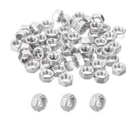 sourcing map 60 Pcs M5x0.8mm Hex Nuts, 304 Stainless Steel Metric Coarse Thread Hexagonal Hardware Nuts Fasteners for Electronic, Machine, DIY