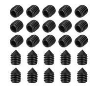 sourcing map 60 Pcs M5x8mm Cone Point Set Screws, Carbon Steel Hex Socket Grub Screws for Bathroom Fixtures Repair Furniture DIY Project