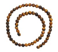 sourcing map 60 Pcs Natural Stone 6mm Tiger Eye Brown Beads Gemstone Beads for DIY Bracelet Necklace Jewelry Making