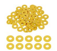 sourcing map 60 Pcs Nylon Flat Washers 10mm ID 25mm OD 2mm Thick Plain Washer Grommets Plastic Sheet Gasket Fastener Sealing Spacer Gasket Ring Water Hose Washers, Yellow