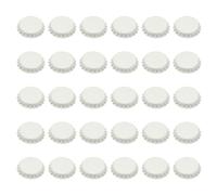 sourcing map 60 Pcs Oxygen Absorbing Beer Bottle Caps, 32mm Pry Off Bulk Crown Caps Bottle Toppers for Soda Beer Wine Glass Bottles Home Brewing DIY Pendants or Craft Scrapbooks, White