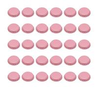 sourcing map 60 Pcs Oxygen Absorbing Beer Bottle Caps, 32mm Pry Off Bulk Crown Caps Bottle Toppers for Soda Beer Wine Glass Bottles Home Brewing DIY Pendants or Craft Scrapbooks, Pink