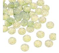 sourcing map 60 Pcs Rhinestone Flatback Embellishments Faux Druzy Crystal Diamonds Round Resin Trims Beads Gem for Jewelry Making Pendant DIY Crafts Accessories, Yellow