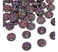 sourcing map 60 Pcs Rhinestone Flatback Embellishments Faux Druzy Crystal Diamonds Round Resin Trims Beads Gem for Jewelry Making Pendant DIY Crafts Accessories, Rose Golden