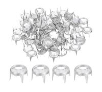 sourcing map 60 Pcs Rhinestone Studs, 10mm Round Rivets Crystal Claw Beads Nailhead Punk Spikes Decorative Rivets for DIY Leather Craft Fabric Clothes Belt Bag Shoes Accessories, Gold/White