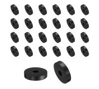 sourcing map 60 Pcs Rubber Spacers 25mm OD x 6mm ID x 5mm Height Round Anti Vibration Spacer Rubber Bushing Grommets