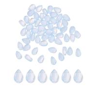 sourcing map 60 Pcs Teardrop Crystal Glass Beads, 6x9mm Teardrop Glass Charm Pendants Water Drop Beads Top Drilled for Jewelry Making DIY Craft Bracelets Necklace, Blue-White
