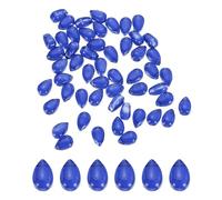 sourcing map 60 Pcs Teardrop Crystal Glass Beads, 6x9mm Teardrop Glass Charm Pendants Water Drop Beads Top Drilled for Jewelry Making DIY Craft Bracelets Necklace, Ink Blue