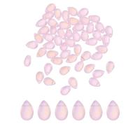 sourcing map 60 Pcs Teardrop Crystal Glass Beads, 6x9mm Teardrop Glass Charm Pendants Water Drop Beads Top Drilled for Jewelry Making DIY Craft Bracelets Necklace, Frosted Pink-Purple