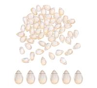 sourcing map 60 Pcs Teardrop Crystal Glass Beads, 6x9mm Teardrop Glass Charm Pendants Water Drop Beads Top Drilled for Jewelry Making DIY Craft Bracelets Necklace, Golden Yellow