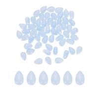 sourcing map 60 Pcs Teardrop Crystal Glass Beads, 6x9mm Teardrop Glass Charm Pendants Water Drop Beads Top Drilled for Jewelry Making DIY Craft Bracelets Necklace, Blue-Gray