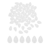 sourcing map 60 Pcs Teardrop Crystal Glass Beads, 6x9mm Teardrop Glass Charm Pendants Water Drop Beads Top Drilled for Jewelry Making DIY Craft Bracelets Necklace, White Jade