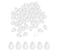 sourcing map 60 Pcs Teardrop Crystal Glass Beads, 6x9mm Teardrop Glass Charm Pendants Water Drop Beads Top Drilled for Jewelry Making DIY Craft Bracelets Necklace, Frosted White