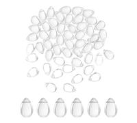 sourcing map 60 Pcs Teardrop Crystal Glass Beads, 6x9mm Teardrop Glass Charm Pendants Water Drop Beads Top Drilled for Jewelry Making DIY Craft Bracelets Necklace, Transparent White