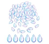 sourcing map 60 Pcs Teardrop Crystal Glass Beads, 8x14mm Teardrop Glass Charm Pendants Water Drop Beads Top Drilled for Jewelry Making DIY Craft Bracelets Necklace, Blue Pink