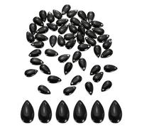 sourcing map 60 Pcs Teardrop Crystal Glass Beads, 8x14mm Teardrop Glass Charm Pendants Water Drop Beads Top Drilled for Jewelry Making DIY Craft Bracelets Necklace, Black