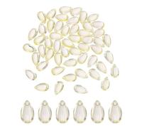 sourcing map 60 Pcs Teardrop Crystal Glass Beads, 8x14mm Teardrop Glass Charm Pendants Water Drop Beads Top Drilled for Jewelry Making DIY Craft Bracelets Necklace, Light Yellow