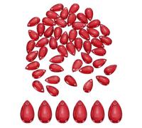 sourcing map 60 Pcs Teardrop Crystal Glass Beads, 8x14mm Teardrop Glass Charm Pendants Water Drop Beads Top Drilled for Jewelry Making DIY Craft Bracelets Necklace, Red