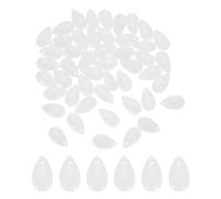sourcing map 60 Pcs Teardrop Crystal Glass Beads, 8x14mm Teardrop Glass Charm Pendants Water Drop Beads Top Drilled for Jewelry Making DIY Craft Bracelets Necklace, Matte White
