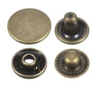 sourcing map 60 Sets Press-Stud Cap Buttons 15mm Metal Snap Fastener Alloy Sew-on Snap Buttons for Bag Leathers Marine Boat Canvas, Bronze