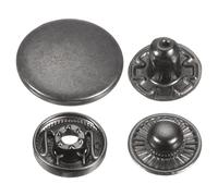 sourcing map 60 Sets Press-Stud Cap Buttons 20mm Metal Snap Fastener Alloy Sew-on Snap Buttons for Bags Leathers Marine Boat Canvas, Gun