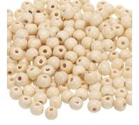 sourcing map 600 Pcs Large Hole Wooden Beads Hair Braid Beads, Unfinished Natural Barrel Wood Spacer Beads for Crafts Hair DIY Macrame Jewelry Making, White (10 x 9mm, 4mm Hole)