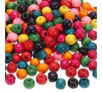 sourcing map 600 Pcs Large Hole Wooden Beads Hair Braid Beads, Unfinished Natural Barrel Wood Spacer Beads for Crafts Hair DIY Macrame Jewelry Making, Multi-Colored (10 x 9mm, 4mm Hole)