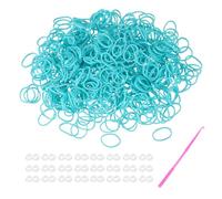 sourcing map 600 Pcs Loom Rubber Bands Kit with 25 Pcs S-Clips 1-Hook Rubber Bands Refill Bracelet Making Kits for Weaving DIY Handcrafts Gift, Lake Blue