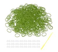 sourcing map 600 Pcs Loom Rubber Bands Kit with 25 Pcs S-Clips 1-Hook Rubber Bands Refill Bracelet Making Kits for Weaving DIY Handcrafts Gift, Green