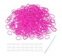 sourcing map 600 Pcs Loom Rubber Bands Kit with 25 Pcs S-Clips 1-Hook Rubber Bands Refill Bracelet Making Kits for Weaving DIY Handcrafts Gift, Plum Red