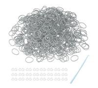 sourcing map 600 Pcs Loom Rubber Bands Kit with 25 Pcs S-Clips 1-Hook Rubber Bands Refill Bracelet Making Kits for Weaving DIY Handcrafts Gift, Gray