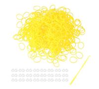 sourcing map 600 Pcs Loom Rubber Bands Kit with 25 Pcs S-Clips 1-Hook Rubber Bands Refill Bracelet Making Kits for Weaving DIY Handcrafts Gift, Yellow