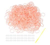 sourcing map 600 Pcs Loom Rubber Bands Kit with 25 Pcs S-Clips 1-Hook Rubber Bands Refill Bracelet Making Kits for Weaving DIY Handcrafts Gift, Beige